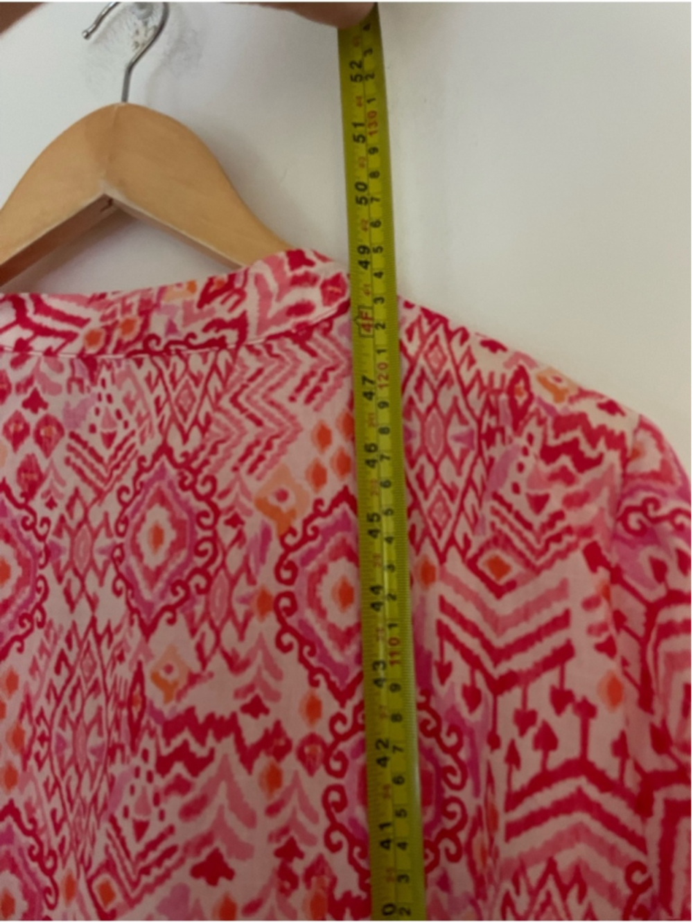 ZARA Pink Boho Print Tiered Midi Dress | Size M | 100% Cotton | 3/4 Sleeve - Picture 5 of 6